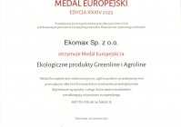 Dyplom Medal Europejski